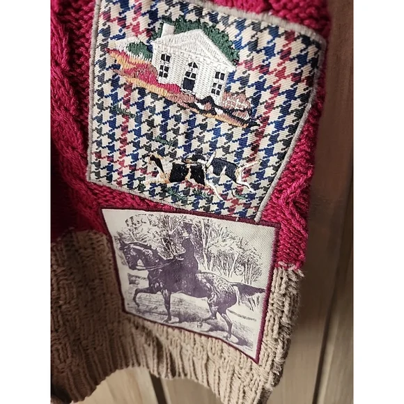 Vtg. Sharon Young Sportswear Granny Vest Womens Small Fox Hunt, EUC - Picture 3 of 7